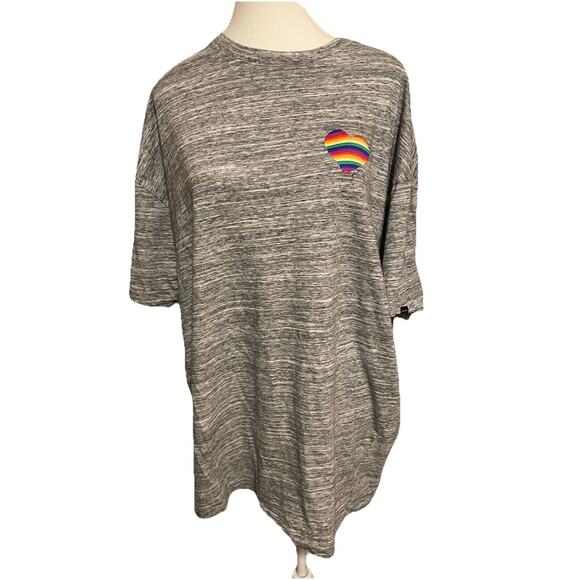 PINK Victoria's Secret Other - Pink Victoria Secret Sleep Pajama PJ Bed Shirt Heather Gray Rainbow Heart OSFA